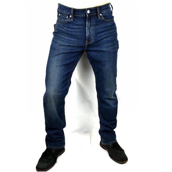 NWT Calvin Klein CK Men's Straight Droit Blue Jeans Size 36x30 $160 DD167 - Picture 1 of 5